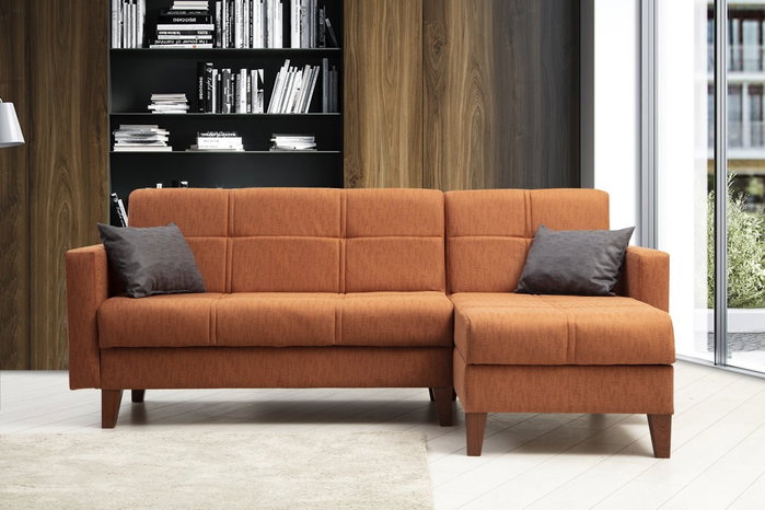 Atelier Del Sofa Polya Sofá Cama Esquinero Rojo Teja